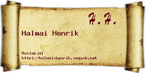 Halmai Henrik névjegykártya